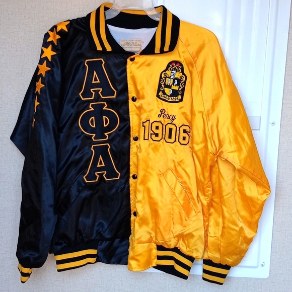 Vintage Alpha Old Gold Bomber Jacket Chicago knitting mills - Picture 1 of 11